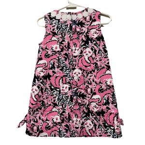 Lilly Pulitzer Girls Pink "Hanging With My Boo" Panda Shift Dress Size 4
